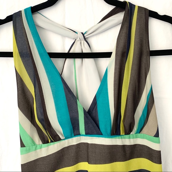 Banana Republic Stripe Chiffon Halter Empire Dress - Picture 3 of 10